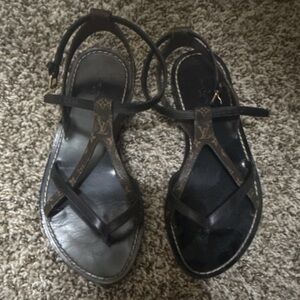 Louis Vuitton Monogram T-Strap Sandals